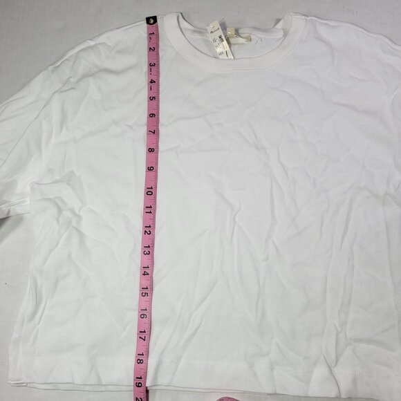 Madewell Women White Ester Side Slit Oversized Cotton T-Shirt Size Small - Picture 4 of 7